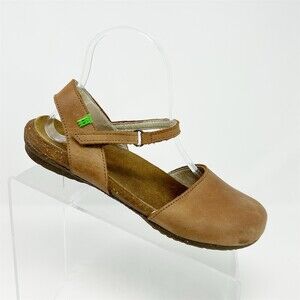 El Naturalista Brown Mary Jane Slingback Closed Toe Sandals Womens EU 37 (US 7)